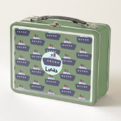 Lunch Box Cute dinosaure bateau croisière Retour à Motif sco (Devant)