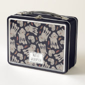 Lunch Box Cute Dogs with Plants Personalized Name (Devant)