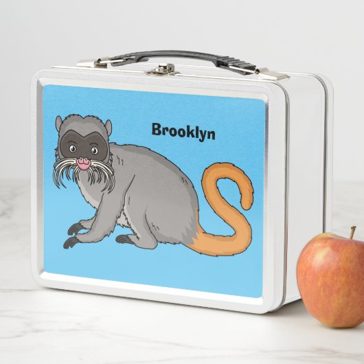 Lunch Box Cute Emperor Tamarin illustration (En situation)