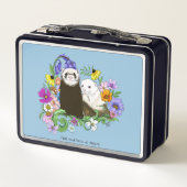 Lunch Box Cute Ferrets Floral (Dos)