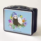 Lunch Box Cute Ferrets Floral (Devant)