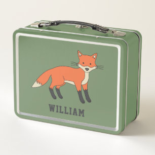 Lunch Box Cute Fox Personnalisé Nom Personnalisé Retour À L'
