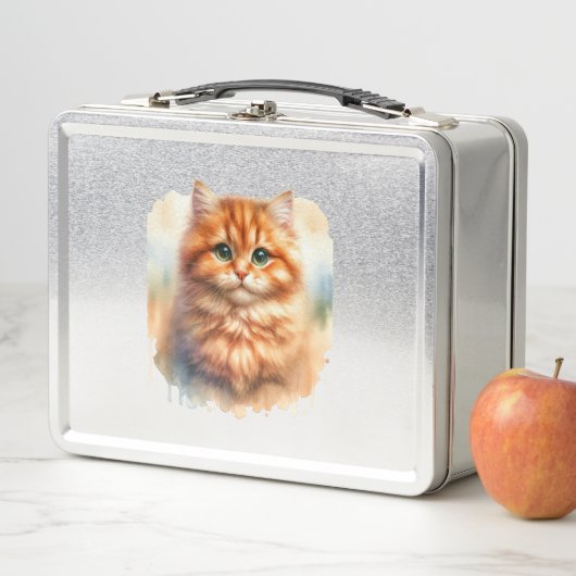 Lunch Box Cute Ginger Tabby Chat T-shirt classique (En situation)