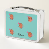 Lunch Box Cute Gingerbread Homme Coeur et fleurs (Dos)