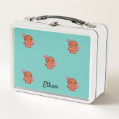 Lunch Box Cute Gingerbread Homme Coeur et fleurs (Devant)
