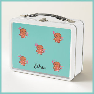 Lunch Box Cute Gingerbread Homme Coeur et fleurs