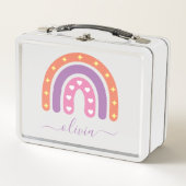Lunch Box Cute Girls Boho Rainbow Name (Devant)