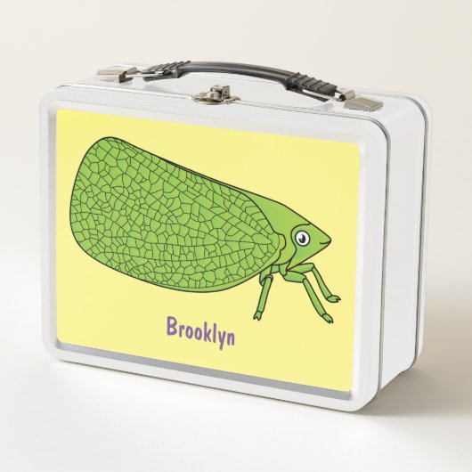 Lunch Box Cute green leaf hopper insect cartoon illustration (Devant)