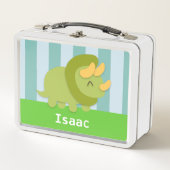Lunch Box Cute Green Triceratops Enfants Personnalisés (Devant)