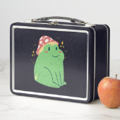 Lunch Box Cute grenouille verte avec Casquette de champignon (En situation)