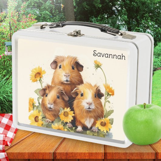 Lunch Box Cute Guinée Poigs Fleurs Joli animal animal de com