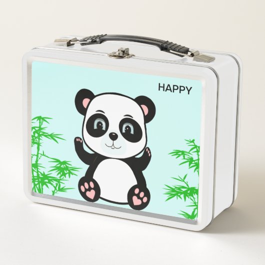 Lunch Box Cute Happy Panda Bear et Bamboo (Devant)