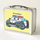 Lunch Box Cute happy police car cartoon illustration (Dos)
