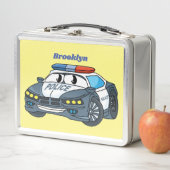 Lunch Box Cute happy police car cartoon illustration (En situation)
