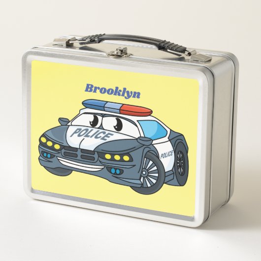 Lunch Box Cute happy police car cartoon illustration (Devant)