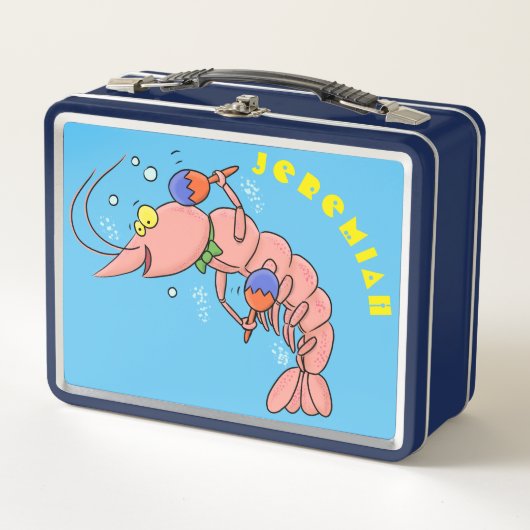Lunch Box Cute happy shrimp, dessin animé de crevettes (Devant)