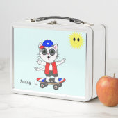Lunch Box Cute Happy Skater Kitty Cat et Sun (En situation)