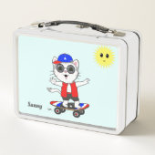 Lunch Box Cute Happy Skater Kitty Cat et Sun (Dos)