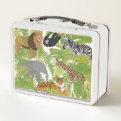 Lunch Box Cute Jungle Animaux Safari Garçon | Fille (Dos)