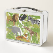 Lunch Box Cute Jungle Animaux Safari Garçon | Fille (Devant)