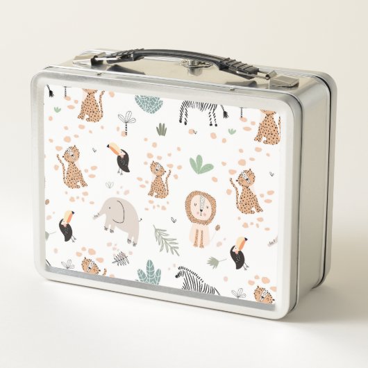 Lunch Box Cute Jungle Rainforest Animaux Motif (Dos)