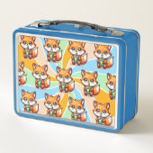 Lunch Box Cute Kawaii Fox avec thé bulle Personnalisé (Dos)