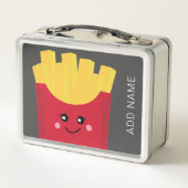 Lunch Box Cute Kawaii Fries françaises avec nom personnalisé (Dos)