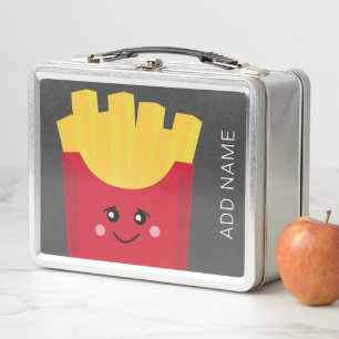 Lunch Box Cute Kawaii Fries françaises avec nom personnalisé