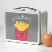 Lunch Box Cute Kawaii Fries françaises avec nom personnalisé (En situation)