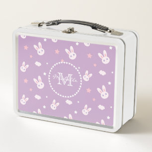Lunch Box Cute Kawaii Girl Lapin Rose Lapin Lapin Pastel Pur