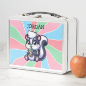 Lunch Box Cute Kawaii Skunk with Bubble Tea Personnalisé (En situation)