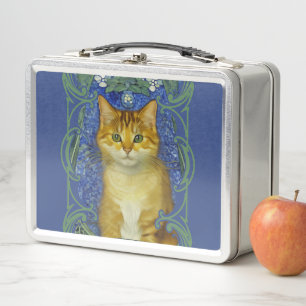 Lunch Box Cute Kitten au style Art Nouveau Vintage