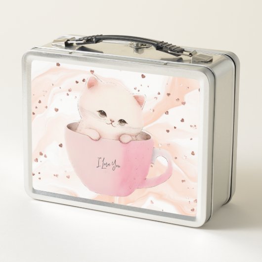 Lunch Box Cute Kitten dans une Tea up (Dos)
