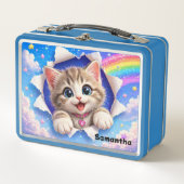 Lunch Box Cute Kitten Rainbow Cat Breaking Through  (Devant)