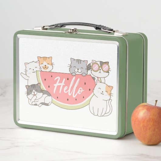 Lunch Box Cute Kittens avec Watermelon (En situation)