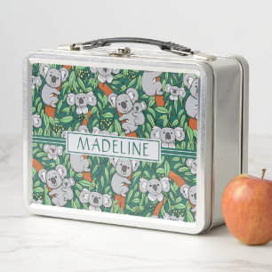 Lunch Box Cute Koala Motif Personnalisé Hunter Green