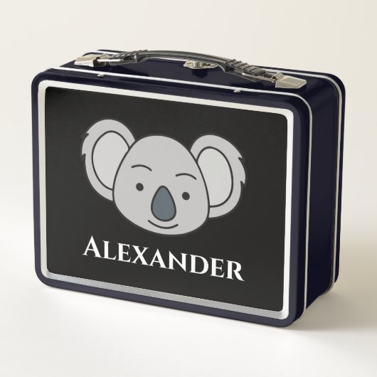 Lunch Box Cute Koala Personnalisé Nom Personnalisé Retour À (Dos)