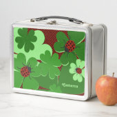 Lunch Box Cute Lady Bug & Clover Feuille Rouge Vert (En situation)