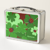 Lunch Box Cute Lady Bug & Clover Feuille Rouge Vert (Devant)