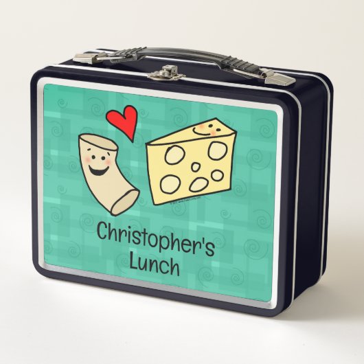 Lunch Box Cute Mac aime Fromage Macaroni Personnalisé Nom de (Devant)