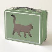Lunch Box Cute Minimalist Cat Graphic | Simple Walking Cat  (Dos)