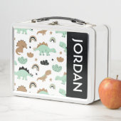Lunch Box Cute Mint Green Dinosaur Motif (En situation)
