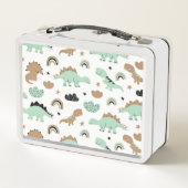 Lunch Box Cute Mint Green Dinosaur Motif (Dos)
