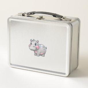 Lunch Box Cute MOO DENG Baby Pygmy Hippo Girls Besties Crew
