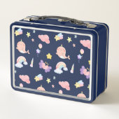 Lunch Box Cute Narwhal Fish Unicorn Rainbow Motif (Dos)