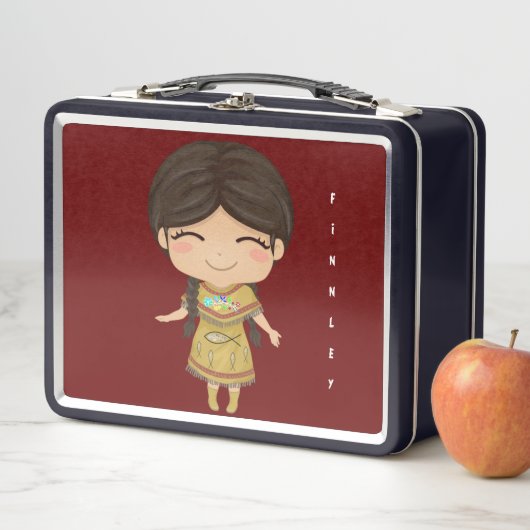 Lunch Box Cute Native American Cartoon Girls School (En situation)