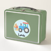 Lunch Box Cute Oeuf dinosaure Construction Camion garçon B2S (Devant)