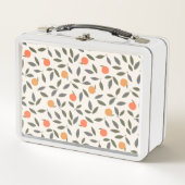 Lunch Box Cute Orange et Motif Feuille (Devant)