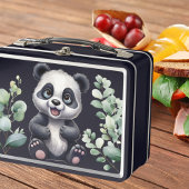 Lunch Box Cute panda porter bleu nom personnalisé