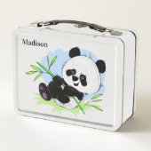Lunch Box Cute Pandas boîte à lunch de nom personnalisé (Dos)